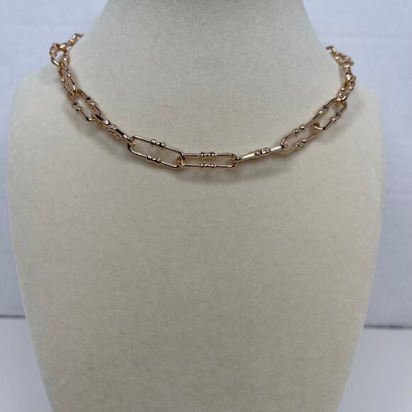 Revolve Ettika Fashion Jewelry Gold Chunky Chain Necklace GTN2948 NWT - Picture 2 of 5